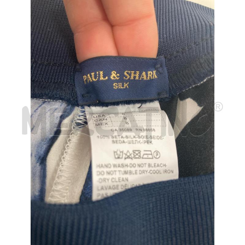 PANTALONE DONNA PAOL&SHARK SETA BIANCO FIORI BLU | Mercatino dell'Usato Gazzada schianno 3