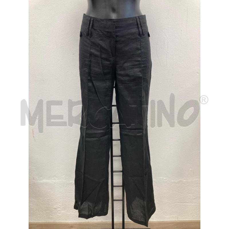 PANTALONE DONNA PROMOD NERO MISTO LINO PASSANTI | Mercatino dell'Usato Gazzada schianno 1