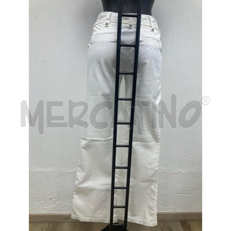 PANTALONE DONNA ROBERTA BIANCO VITA BASSA ZAMPA COSTINE | Mercatino dell'Usato Gazzada schianno 2