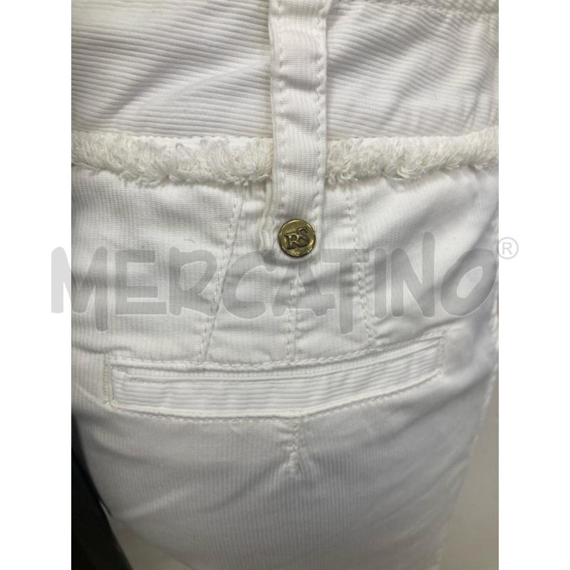 PANTALONE DONNA ROBERTA BIANCO VITA BASSA ZAMPA COSTINE | Mercatino dell'Usato Gazzada schianno 3