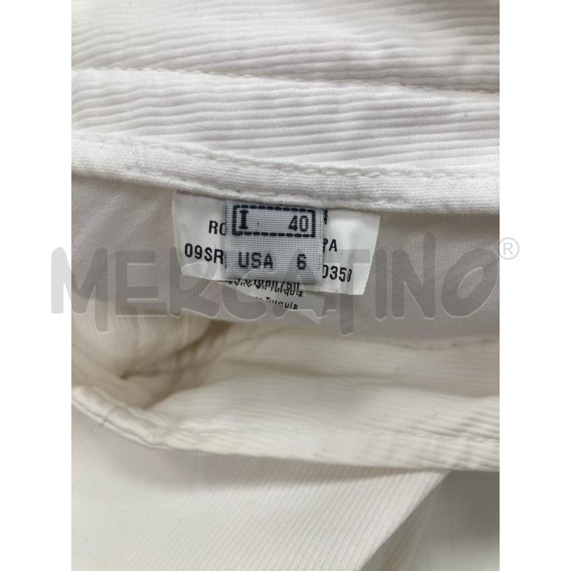 PANTALONE DONNA ROBERTA BIANCO VITA BASSA ZAMPA COSTINE | Mercatino dell'Usato Gazzada schianno 5