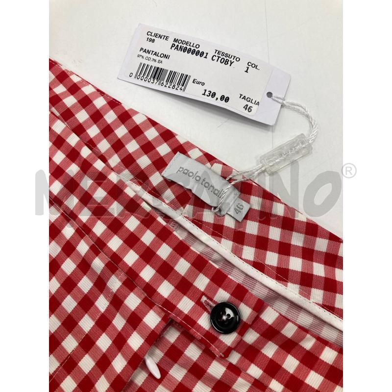 PANTALONE DONNA TONALI QUADRETTO ROSSO BIANCO | Mercatino dell'Usato Gazzada schianno 3