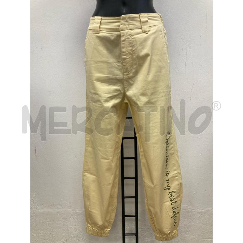 PANTALONE DONNA WHITESAND GIALLINO SCRITTA CUCITA | Mercatino dell'Usato Gazzada schianno 1