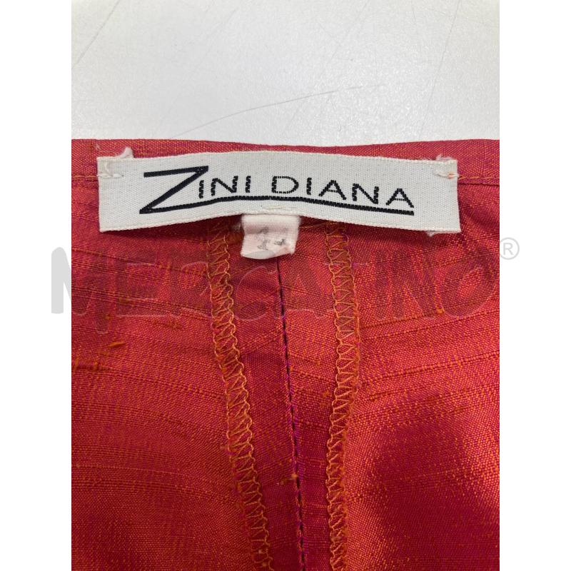 PANTALONE DONNA ZINI DIANA SETA ROSSO CANGIANTE SPACCO CAVIGLIA | Mercatino dell'Usato Gazzada schianno 3