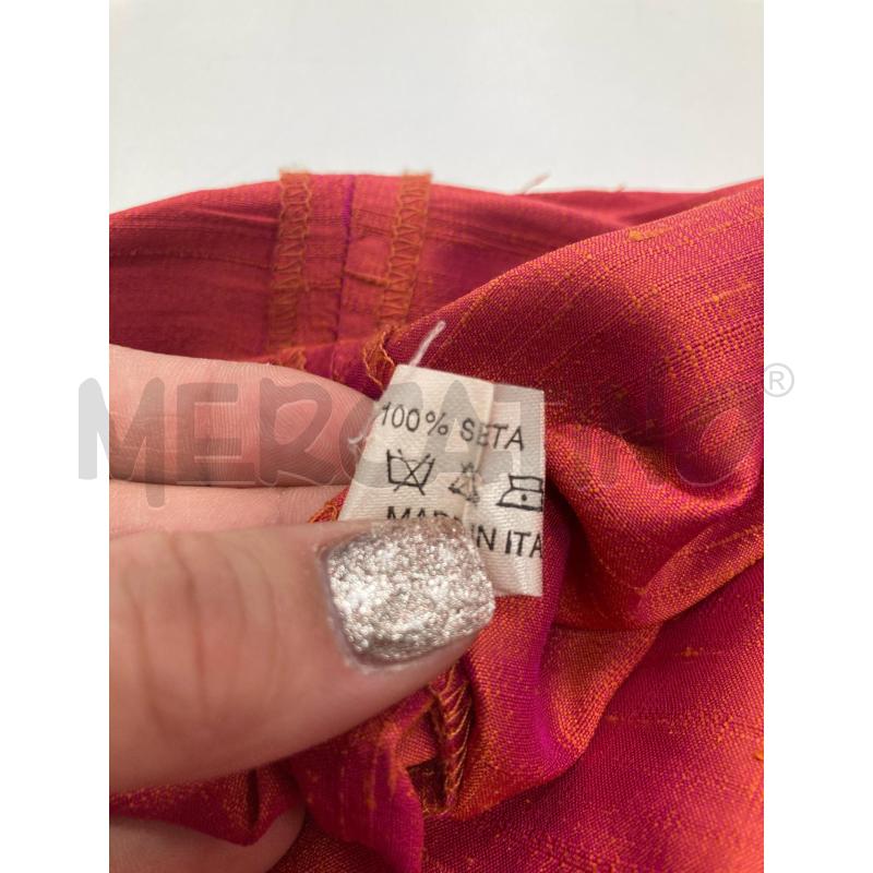 PANTALONE DONNA ZINI DIANA SETA ROSSO CANGIANTE SPACCO CAVIGLIA | Mercatino dell'Usato Gazzada schianno 4