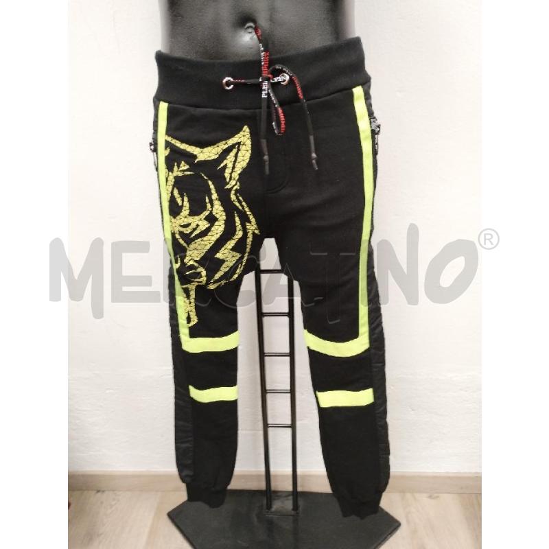 PANTALONE PLEIN SPORT NERO GIALLO FLUO | Mercatino dell'Usato Gazzada schianno 1