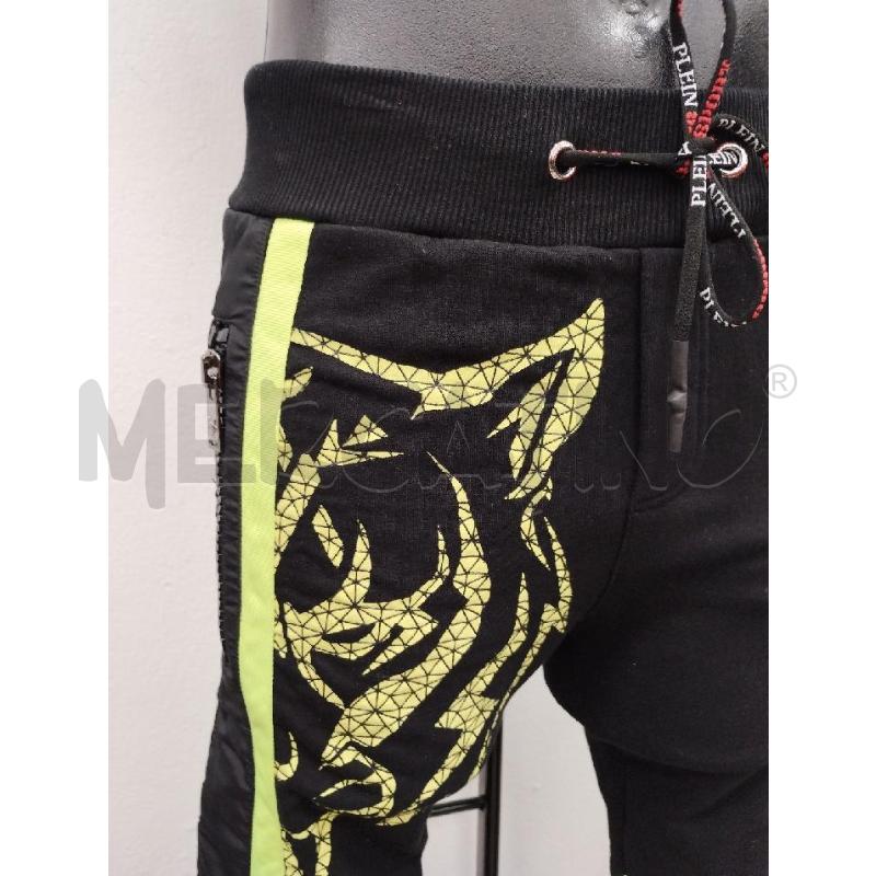 PANTALONE PLEIN SPORT NERO GIALLO FLUO | Mercatino dell'Usato Gazzada schianno 2