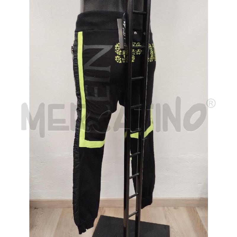 PANTALONE PLEIN SPORT NERO GIALLO FLUO | Mercatino dell'Usato Gazzada schianno 3