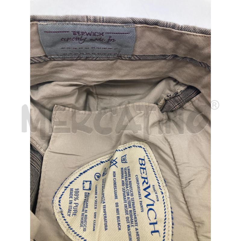 PANTALONE UOMO BERWICH QUADRATI MARRONI | Mercatino dell'Usato Gazzada schianno 4
