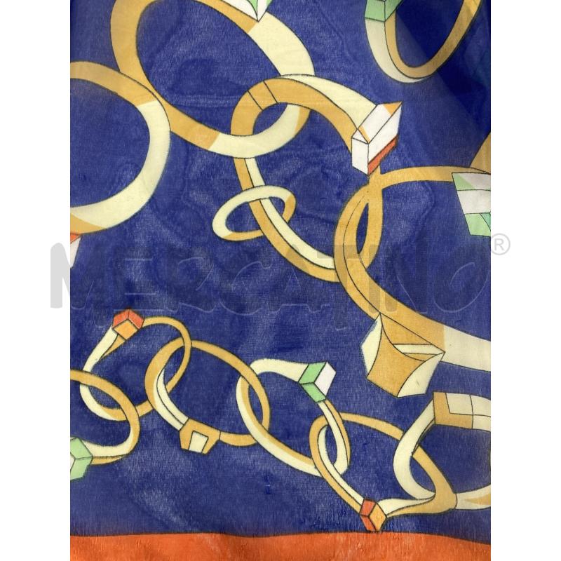 PASHMINA DONNA HERMES BLU BORDO BORDEAUX | Mercatino dell'Usato Gazzada schianno 4