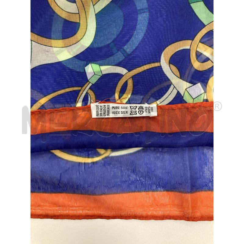 PASHMINA DONNA HERMES BLU BORDO BORDEAUX | Mercatino dell'Usato Gazzada schianno 5