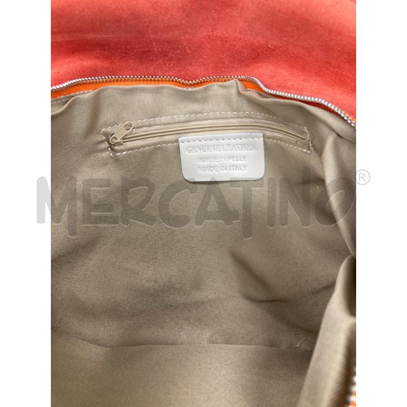 POCHETTE CON TRACOLLA PIATTINA ARANCIO BRONZO | Mercatino dell'Usato Gazzada schianno 3