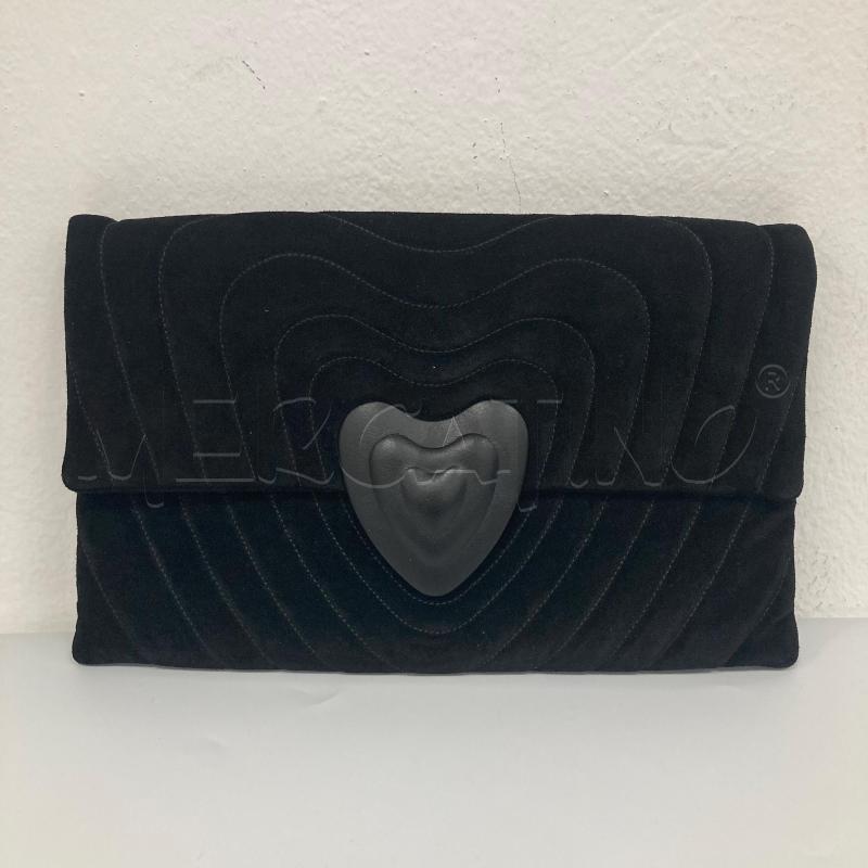 POCHETTE ESCADA VELLUTO NERO CUORE NO TRACOLLA | Mercatino dell'Usato Gazzada schianno 1