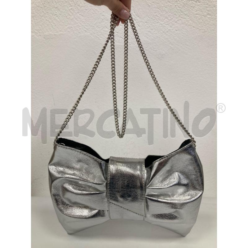 POCHETTE FURLA ARGENTO FIOCCO TRACOLLA ARGENTATA | Mercatino dell'Usato Gazzada schianno 1