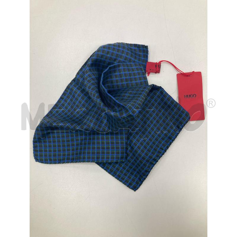 POCHETTE HUGO BOSS SETA BLU RIGHE VERDI | Mercatino dell'Usato Gazzada schianno 2