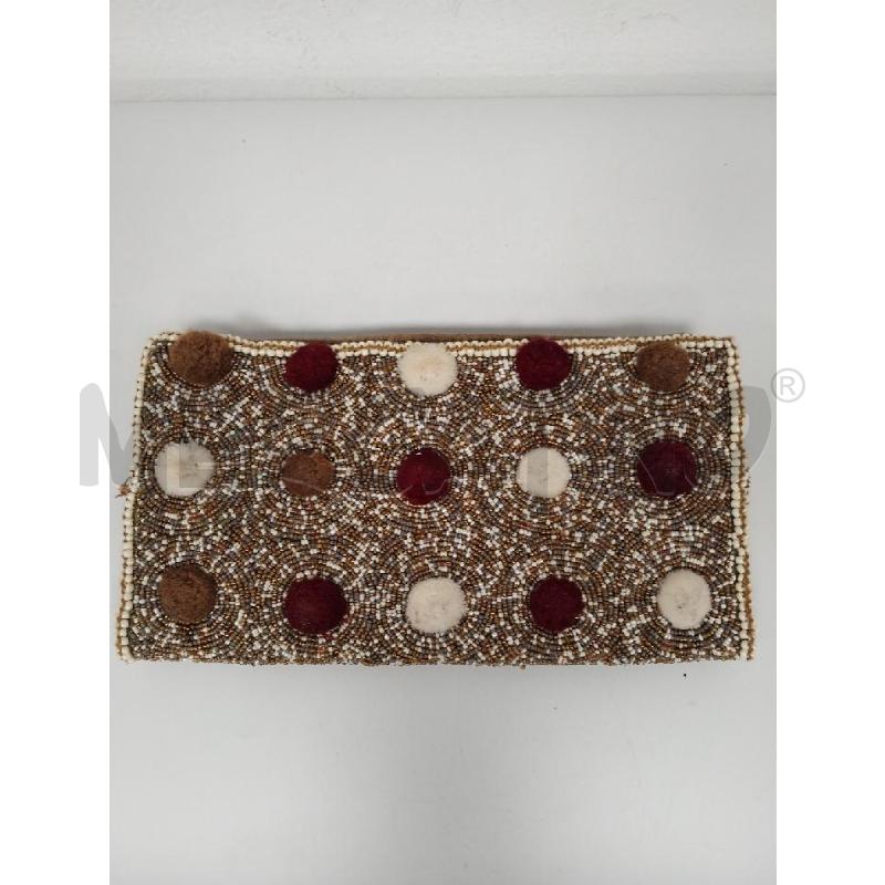 POCHETTE IBBAN CAMMELLO PERLINE POM POM SPECCHI  | Mercatino dell'Usato Gazzada schianno 2