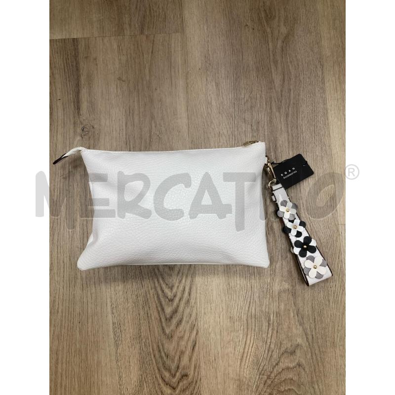 POCHETTE KOAN ECO BIANCA MANICO FIORI NERI | Mercatino dell'Usato Gazzada schianno 1