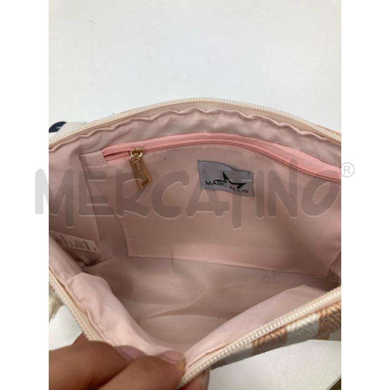POCHETTE MARC ELLIS CARTELLINO BEIGE RIGHE ROSA FRANGE | Mercatino dell'Usato Gazzada schianno 4