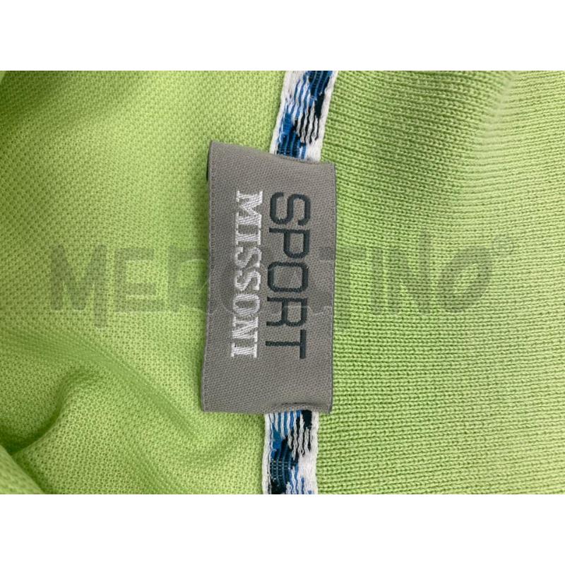 POLO UOMO MISSONI SPORT VERDE BORDO AZZURRO | Mercatino dell'Usato Gazzada schianno 3