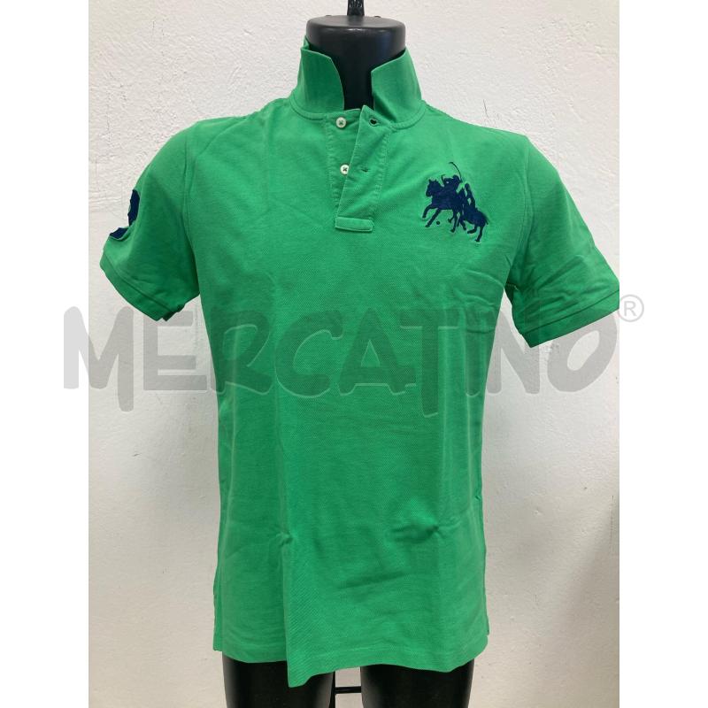 POLO UOMO RALPH LAUREN VERDE LOGO BLU MANICHE CORTE | Mercatino dell'Usato Gazzada schianno 1