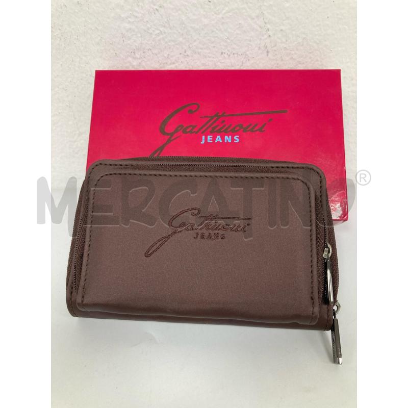 PORTA FOGLIO GATTINONI JEANS MARRONE TESSUTO  | Mercatino dell'Usato Gazzada schianno 1