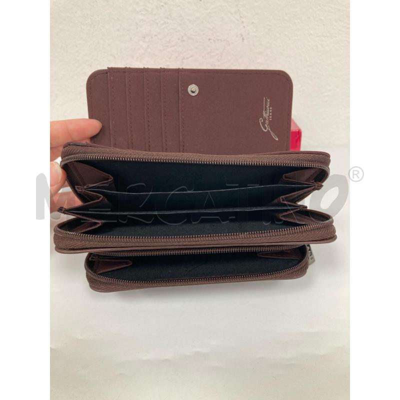 PORTA FOGLIO GATTINONI JEANS MARRONE TESSUTO  | Mercatino dell'Usato Gazzada schianno 2