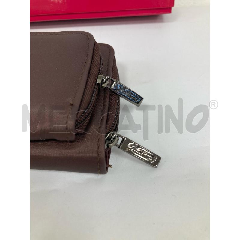 PORTA FOGLIO GATTINONI JEANS MARRONE TESSUTO  | Mercatino dell'Usato Gazzada schianno 4