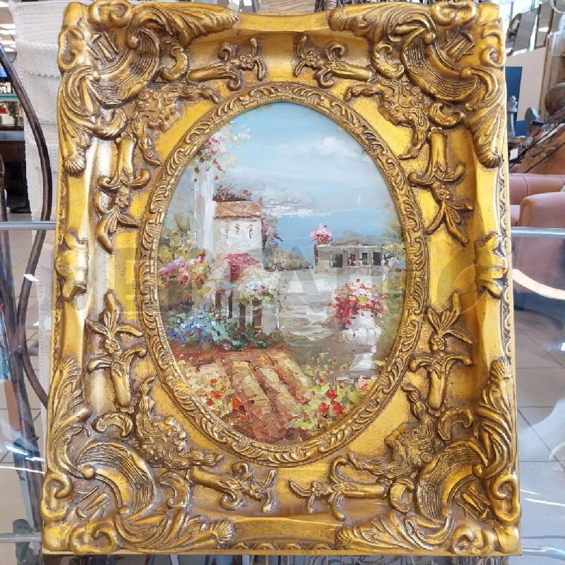 QUADRO CORNICE DORATA PAESAGGIO LAGO | Mercatino dell'Usato Gazzada schianno 1