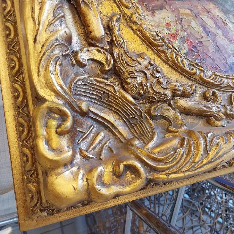 QUADRO CORNICE DORATA PAESAGGIO LAGO | Mercatino dell'Usato Gazzada schianno 2