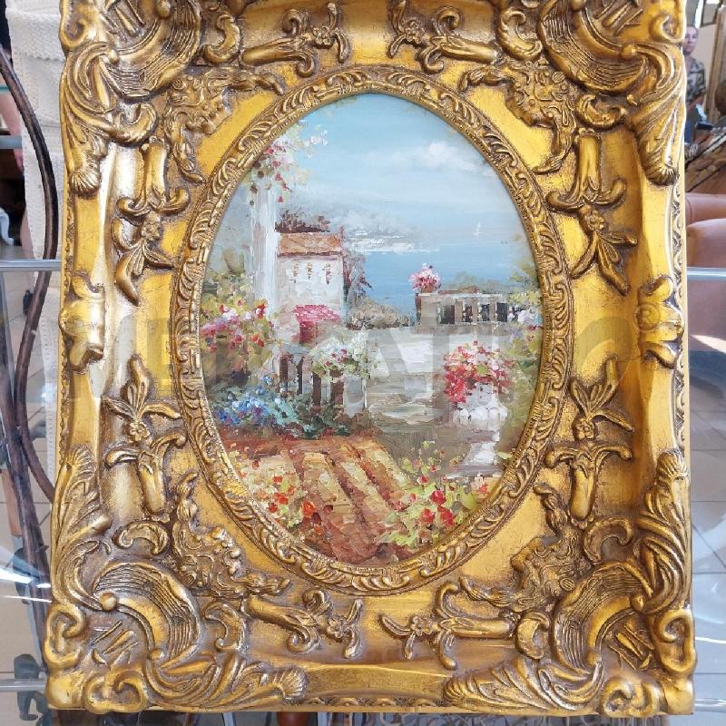 QUADRO CORNICE DORATA PAESAGGIO LAGO | Mercatino dell'Usato Gazzada schianno 4