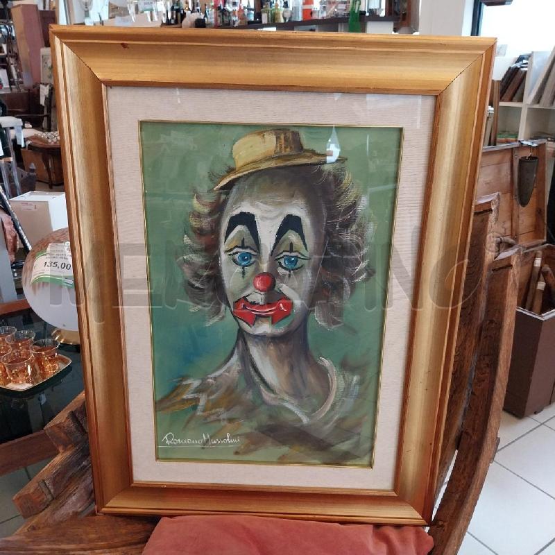 ROMANO MUSSOLINI QUADRO PAGLIACCIO 60X 40 | Mercatino dell'Usato Gazzada schianno 1