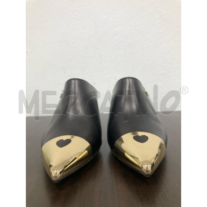 SABOT LOVE MOSCHINO NERE PUNTA ORO | Mercatino dell'Usato Gazzada schianno 2
