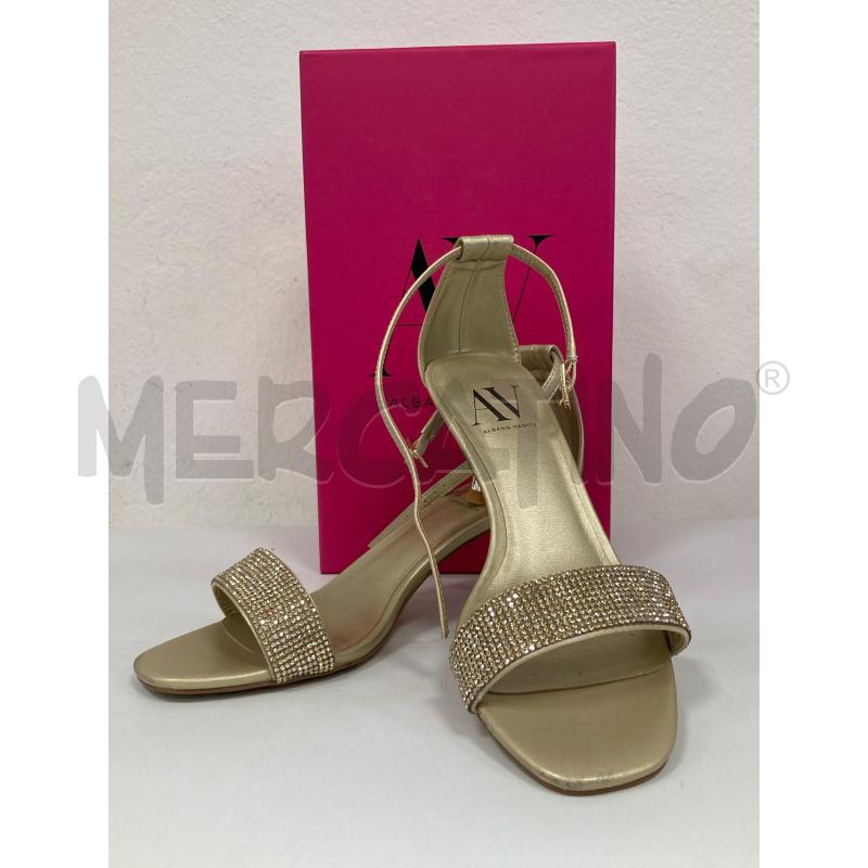 SANDALI DONNA ALBANO VANITY ORO BRILLANTINI | Mercatino dell'Usato Gazzada schianno 1