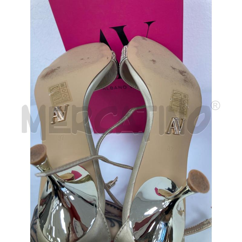 SANDALI DONNA ALBANO VANITY ORO BRILLANTINI | Mercatino dell'Usato Gazzada schianno 3