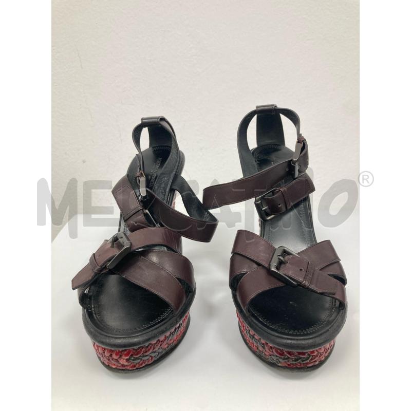 SANDALI DONNA BOTTEGA VENETA ROSSI MARRONI | Mercatino dell'Usato Gazzada schianno 2