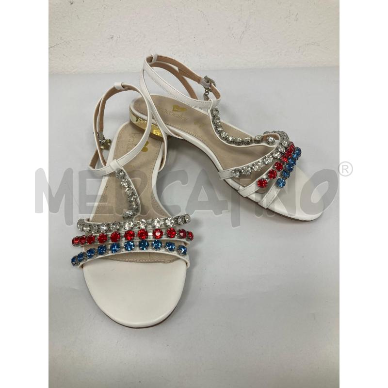 SANDALI DONNA BRACCIALINI BIANCO BRILLANTINI | Mercatino dell'Usato Gazzada schianno 1