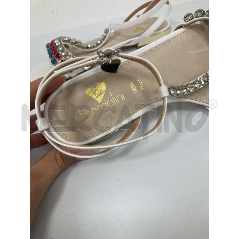 SANDALI DONNA BRACCIALINI BIANCO BRILLANTINI | Mercatino dell'Usato Gazzada schianno 5