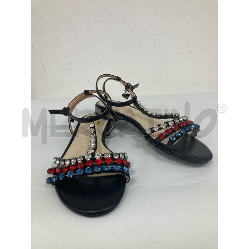 SANDALI DONNA BRACCIALINI NERE BRILLANTINI | Mercatino dell'Usato Gazzada schianno 1