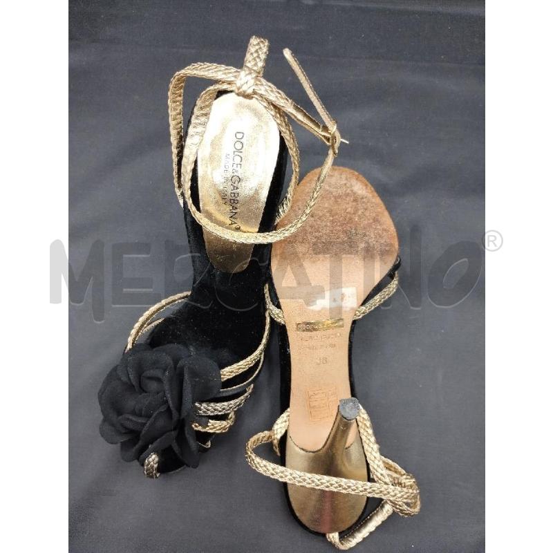SANDALI DONNA DOLCE&GABBANA NERO ORO | Mercatino dell'Usato Gazzada schianno 4