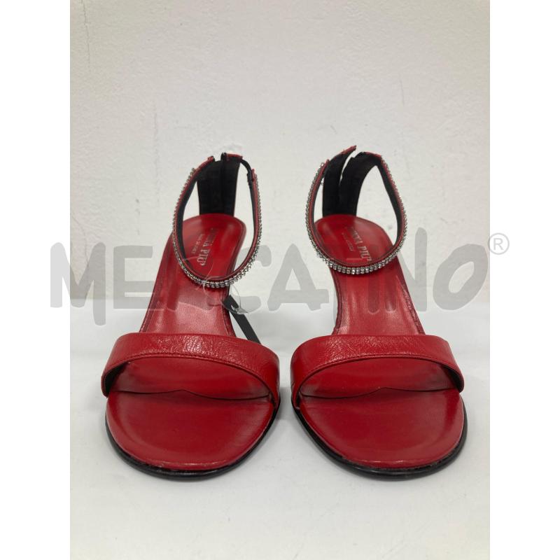 SANDALI DONNA DONNA PIU PELLE ROSSI BRILLANTINI NUOVI | Mercatino dell'Usato Gazzada schianno 2