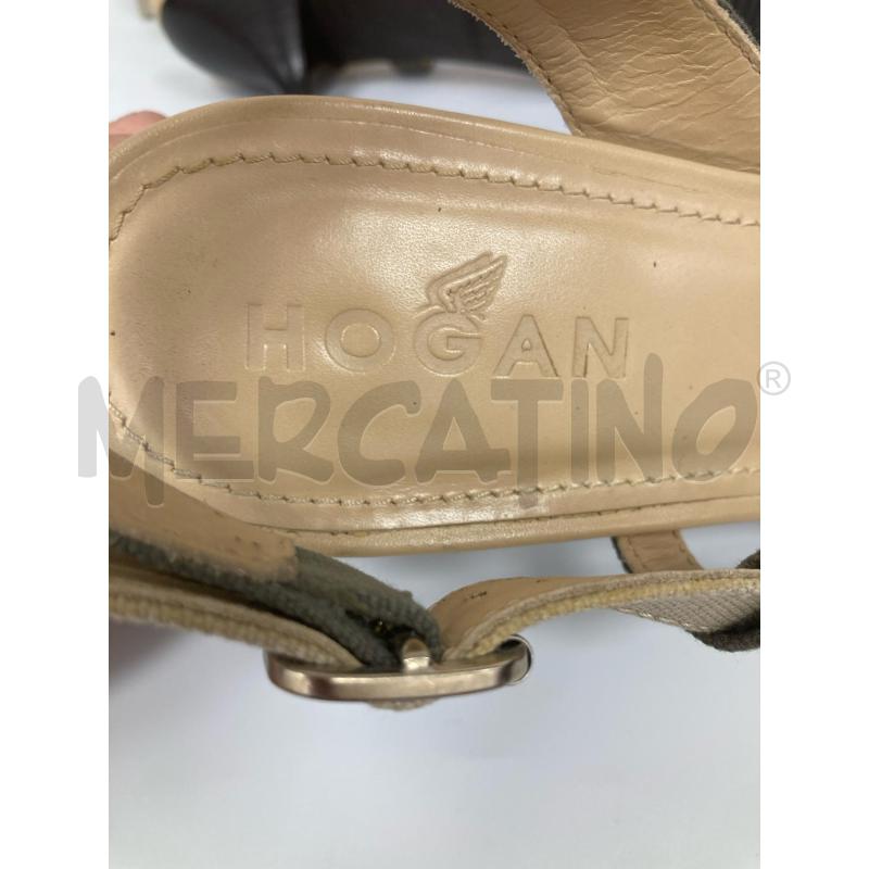 SANDALI DONNA HOGAN PELLE BEIGE FANGO TACCO | Mercatino dell'Usato Gazzada schianno 5
