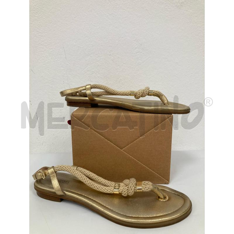 SANDALI DONNA MICHAEL KORS ORO CORDA | Mercatino dell'Usato Gazzada schianno 1