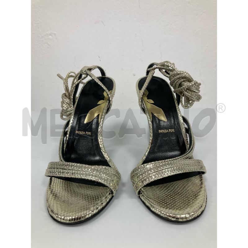 SANDALI DONNA PATRIZIA PEPE DORATI PELLE | Mercatino dell'Usato Gazzada schianno 2
