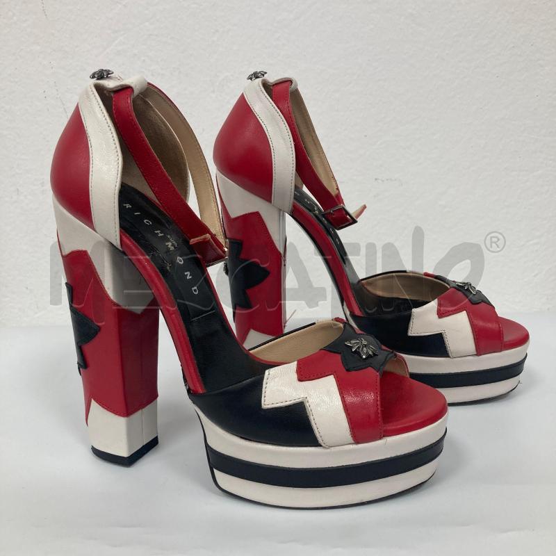 SANDALI DONNA RICHMOND ROSSO BIANCO NERO | Mercatino dell'Usato Gazzada schianno 1