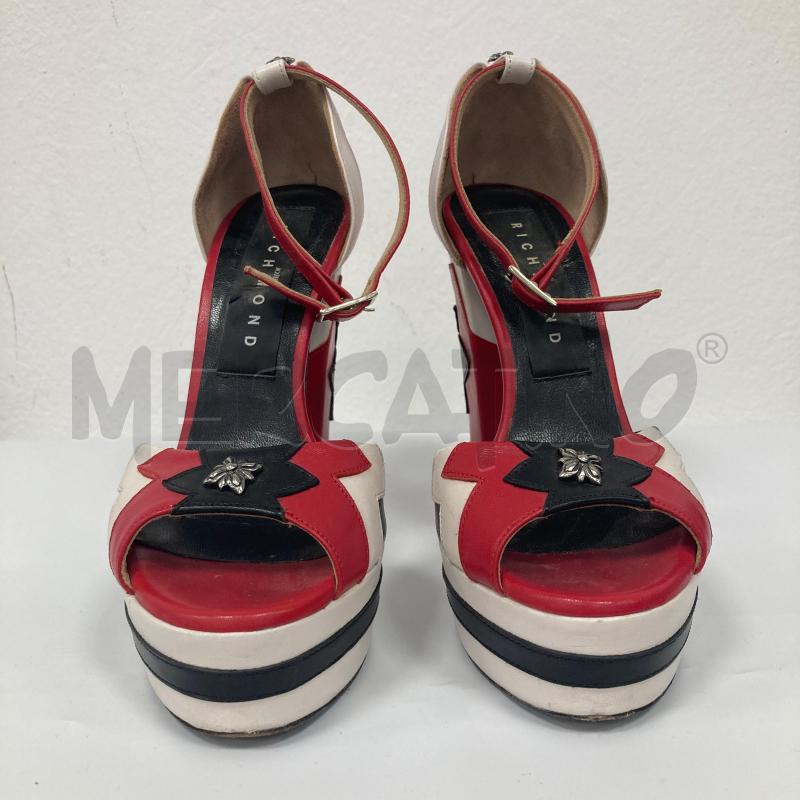 SANDALI DONNA RICHMOND ROSSO BIANCO NERO | Mercatino dell'Usato Gazzada schianno 2