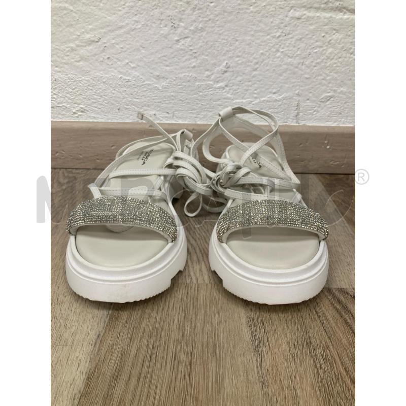 SANDALI DONNA TOSCA BLU PELLE BIANCHI FASCIA BRILLANTINI | Mercatino dell'Usato Gazzada schianno 1