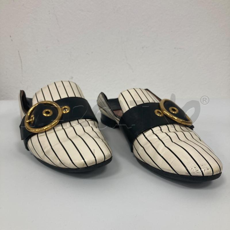 SCARPE DONNA BALLY RIGHE BIANCHE NERE FIBIA DORATA | Mercatino dell'Usato Gazzada schianno 1