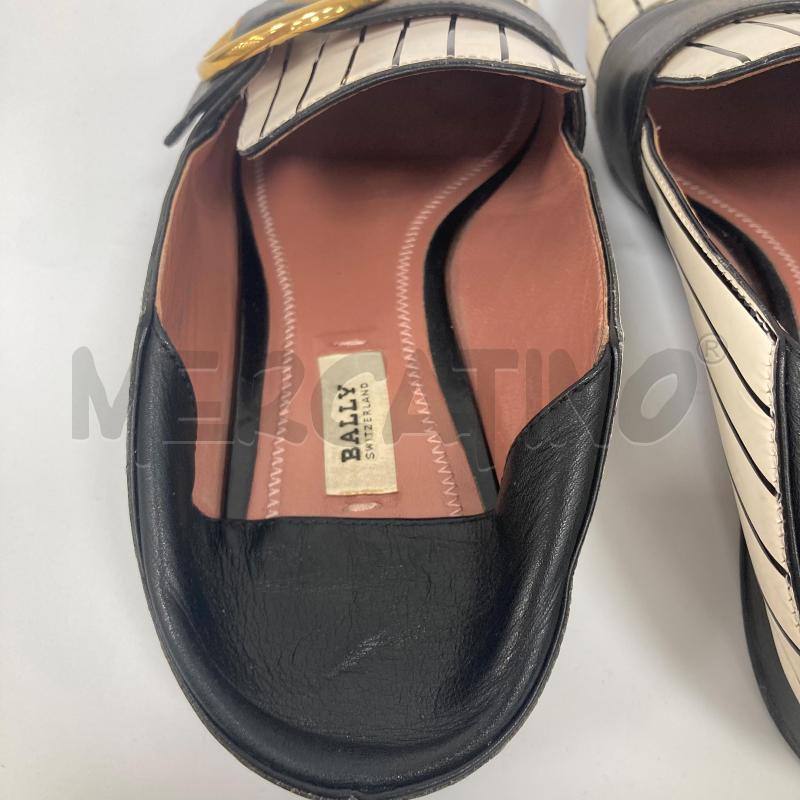 SCARPE DONNA BALLY RIGHE BIANCHE NERE FIBIA DORATA | Mercatino dell'Usato Gazzada schianno 3