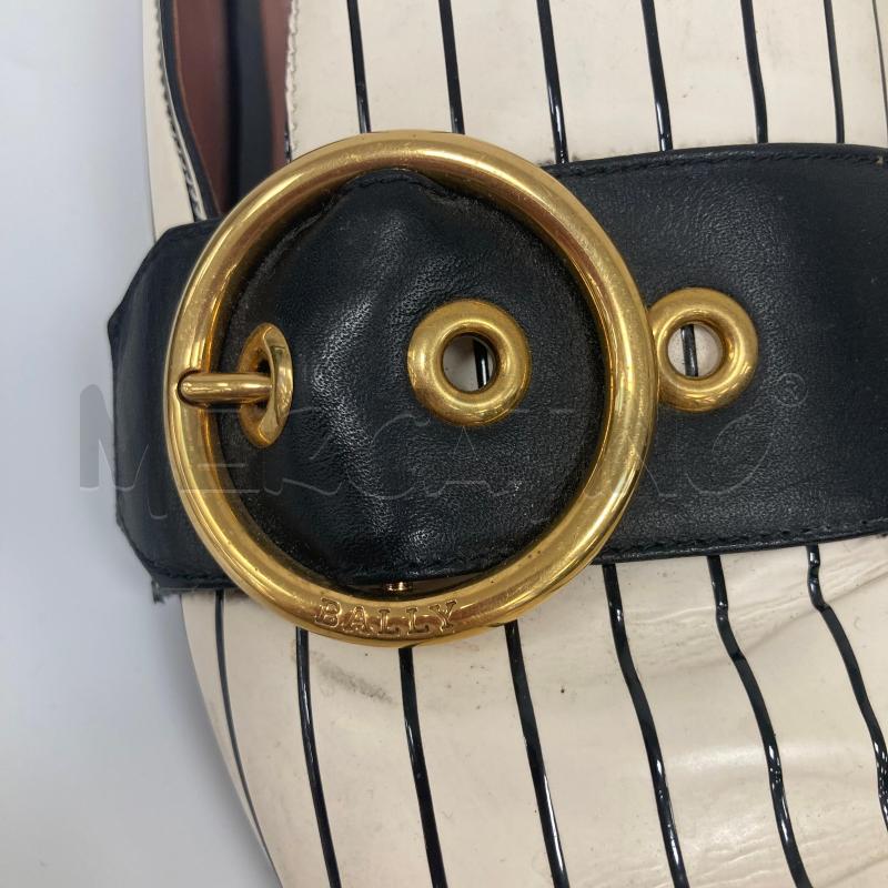 SCARPE DONNA BALLY RIGHE BIANCHE NERE FIBIA DORATA | Mercatino dell'Usato Gazzada schianno 4