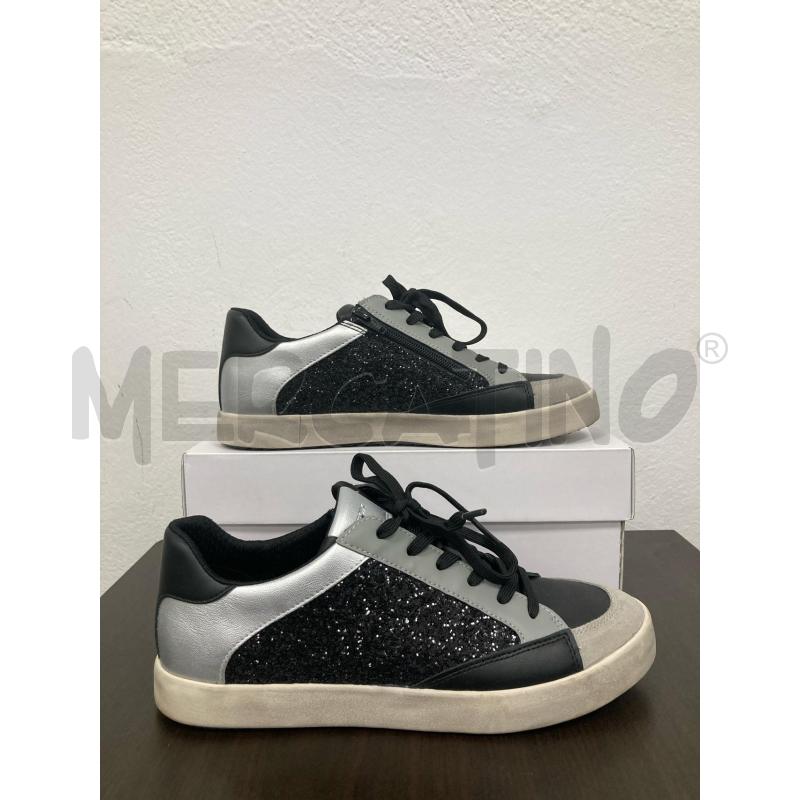SCARPE DONNA GEOX NERA GLITTER GRIGIA | Mercatino dell'Usato Gazzada schianno 1